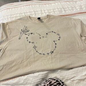 5 for $5 nwot sand color t shirt with Mickey ears and tinker belle size large
